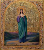 Ikone heilige Klavdija икона святая Клавдия освящена ламинирована 8,5x6 cm 