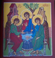 Икона Троица Ветхозаветная (Гостеприимство Авраама)