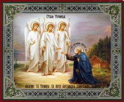 Икона Явление Святой Троицы Александру Свирскому