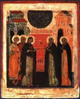Икона Явление Пресвятой Богородицы преподобному Сергию Радонежскому